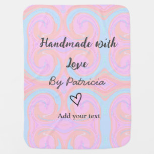 Rainbow sparkle handmade with love add name text baby blanket