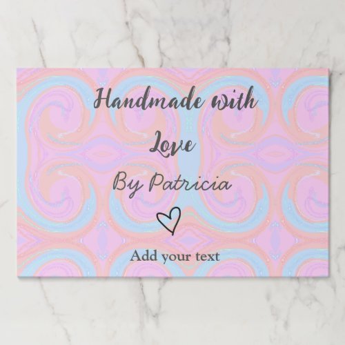 Rainbow sparkle handmade with love add name text paper pad