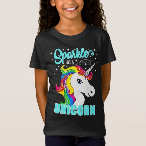 Rainbow Sparkle Like a Unicorn Stars T_Shirt