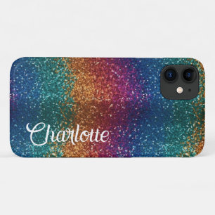Rainbow Sparkle Metallic Elegant Personalized iPhone 11 Case