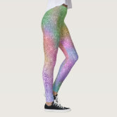 Pastel Glitter Rainbow Unicorn Leggings Yoga Pants