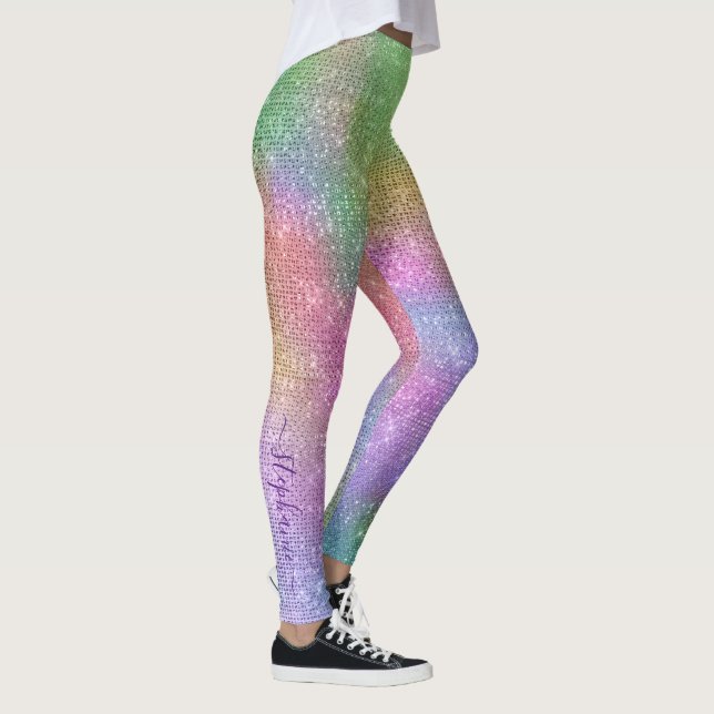 Rainbow Sparkle Personalized Leggings (Right)