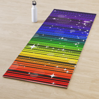 Rainbow Sparkle Pride Colorful Yoga Workout Mat
