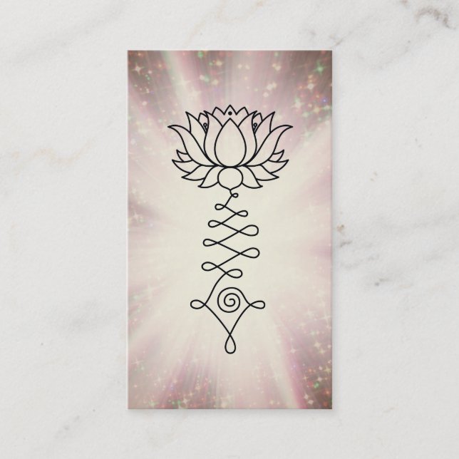 *~* Rainbow Sparkle Reiki Healing Energy Lotus Business Card (Front)