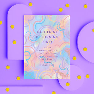 Rainbow Sparkles Foil Invitation