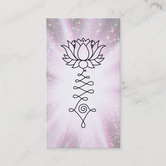 *~* Rainbow Sparkles Lotus Reiki Healing Energy Business Card (Front)