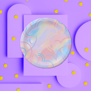 Rainbow Sparkles Paper Plate