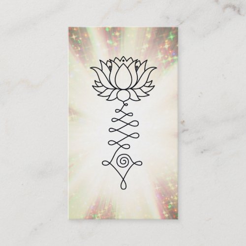  Rainbow Sparkles Reiki Healing Energy Lotus Business Card