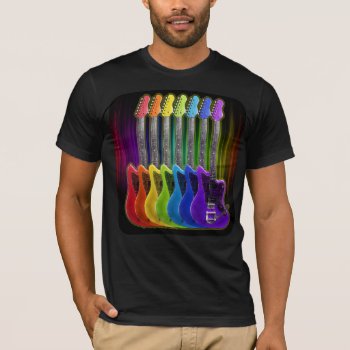 Rainbow Spectrum Electric Guitar T-shirt by zortmeister at Zazzle