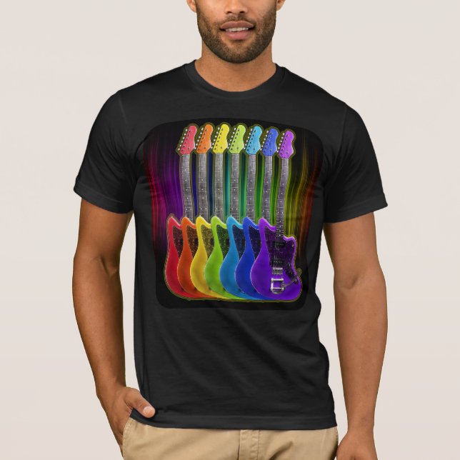 Rainbow Spectrum Electric Guitar T-Shirt (Front)