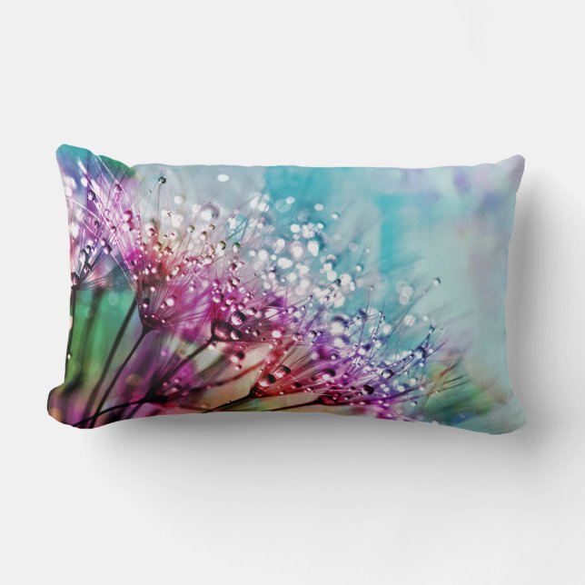 Rainbow Spectrum Flowers Lumbar Pillow (Front)