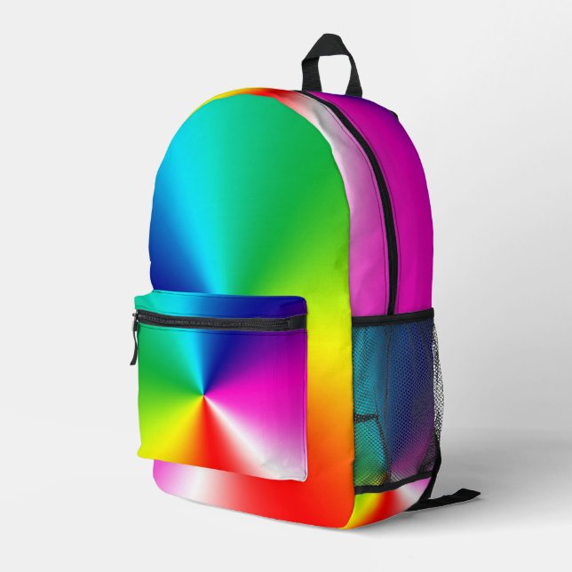 Rainbow Spectrum Printed Backpack (Back Corner Right)