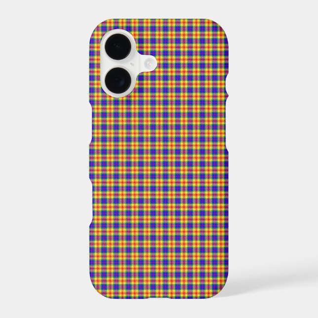 Rainbow Spectrum Vibrant Highland Plaid Case-Mate iPhone Case (Back)
