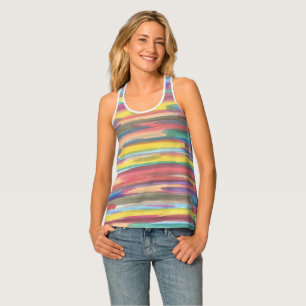 Rainbow Spectrum Watercolor Pattern Tank Top