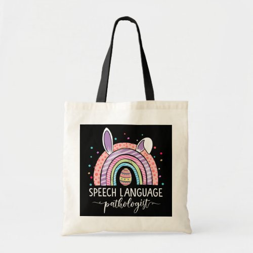 Rainbow Speech Language Pathologist SLP Easter Tote Bag