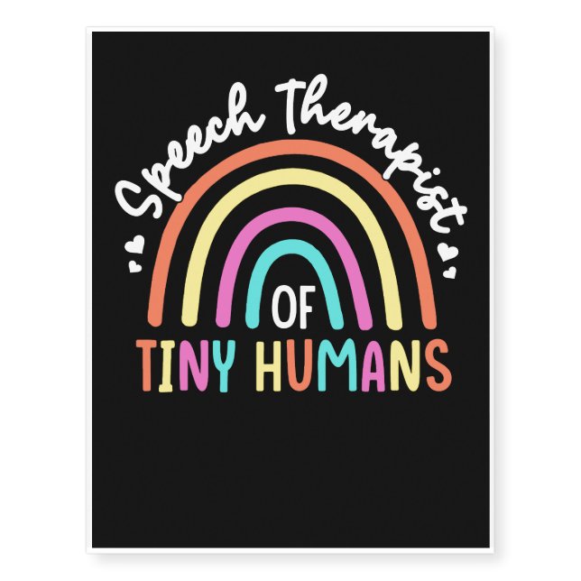 Rainbow Speech Therapist Of Tiny Humans Temporary Tattoos (Front)