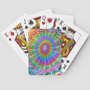 Rainbow Spider Web Poker Cards