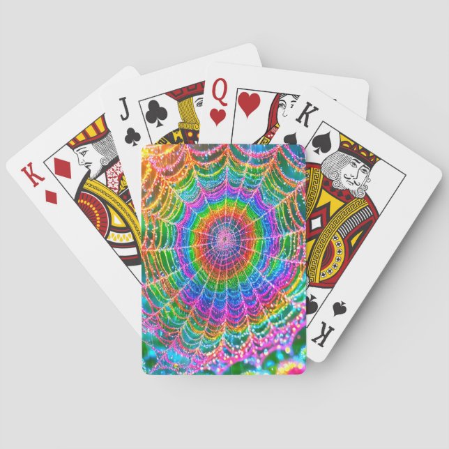 Rainbow Spider Web Poker Cards (Back)