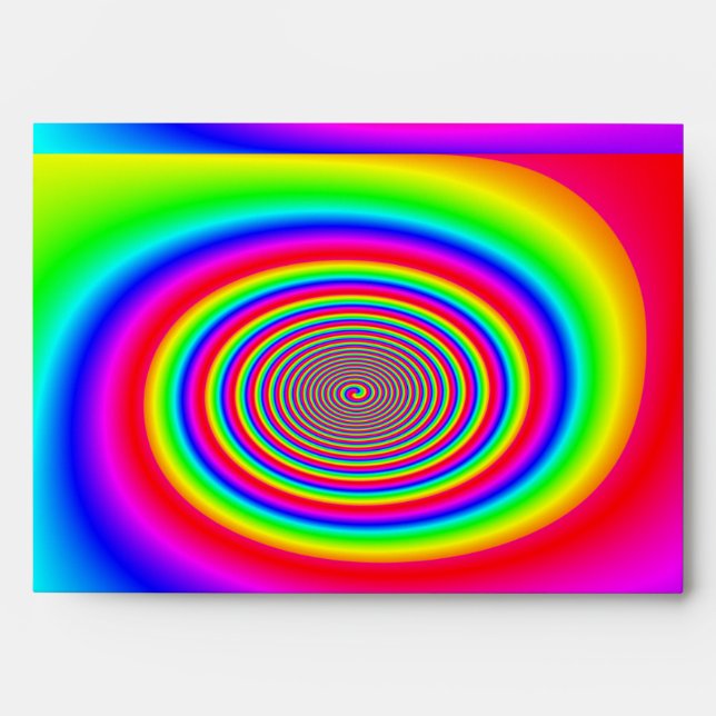 Rainbow spiral abstract design envelope (Front)