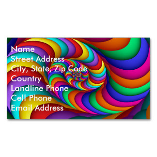 Rainbow Spiral Abstract Fine Fractal Art Magnetic Business Card