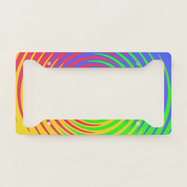 Rainbow Spiral Abstract License Plate Frame