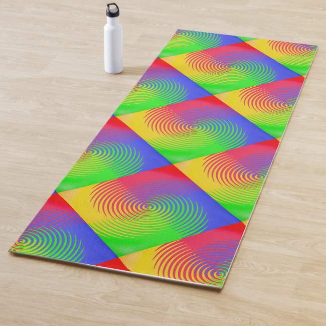 Rainbow Spiral Abstract Pattern Yoga Mat