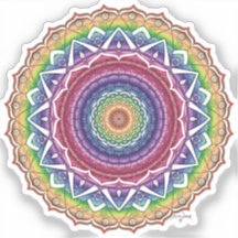 Rainbow Spiral and Geometric Flower Mandala