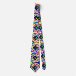 Rainbow Spiral Black Diamond Neck Tie