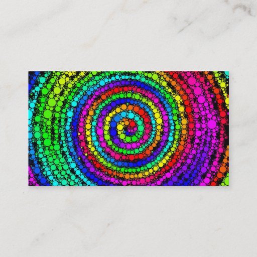 Customizable Rainbow Spiral Business Card