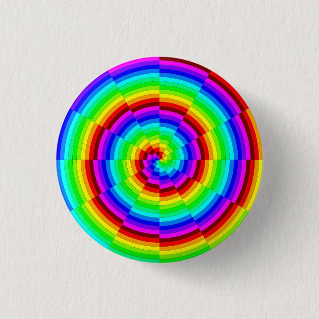 Rainbow Spiral by Kenneth Yoncich Button (Front)