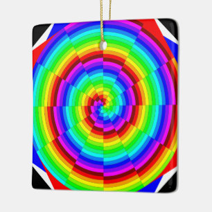 Rainbow Spiral by Kenneth Yoncich Ceramic Ornament