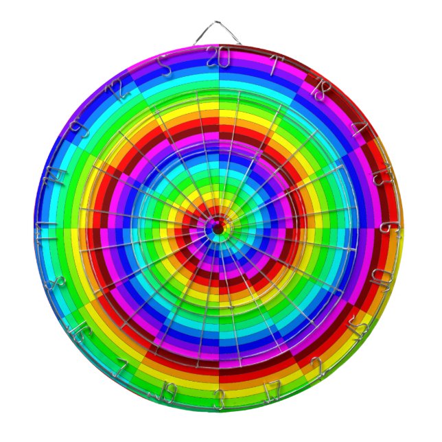 Rainbow Spiral by Kenneth Yoncich Dart Board (Front)