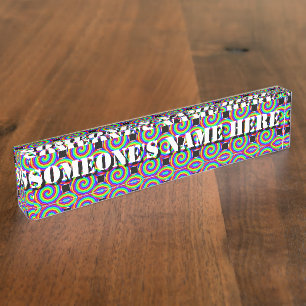 Rainbow Spiral by Kenneth Yoncich Desk Name Plate