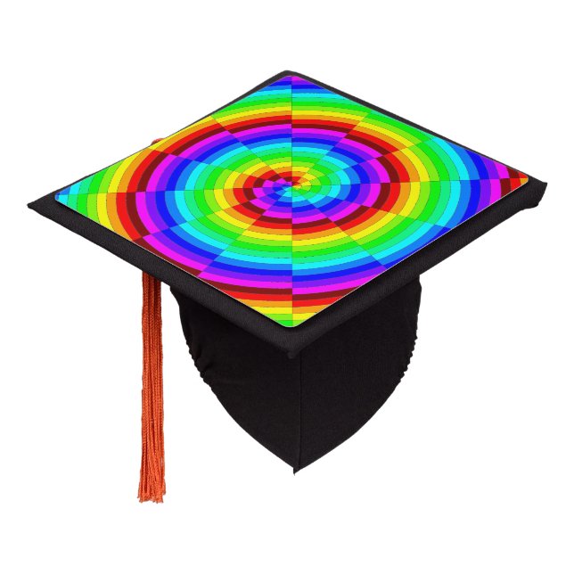 Rainbow Spiral by Kenneth Yoncich Graduation Cap Topper (Angled)