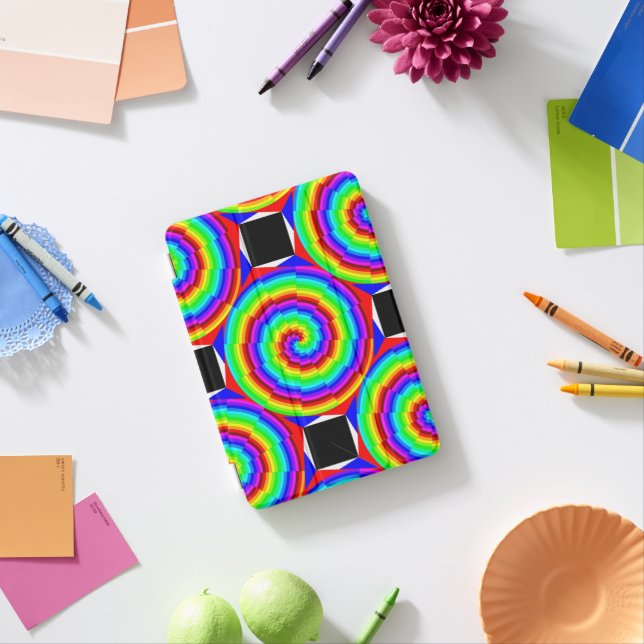 Rainbow Spiral by Kenneth Yoncich iPad Mini Cover (In Situ)