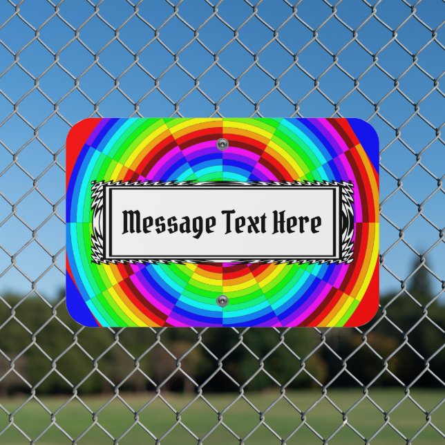 Rainbow Spiral by Kenneth Yoncich Metal Sign (In Situ(Fence))