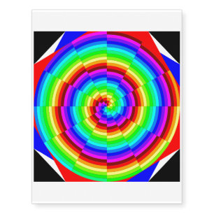 Rainbow Spiral by Kenneth Yoncich Temporary Tattoos