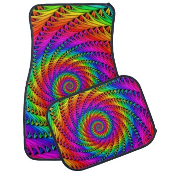 Rainbow Spiral Car Mats by rainbows_only at Zazzle