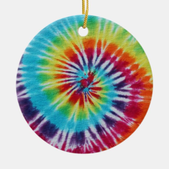 Rainbow Spiral Ceramic Ornament (Front)