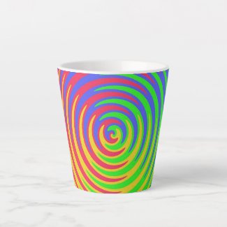 Rainbow Spiral Color Pattern Latte Mug