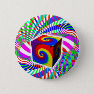 Rainbow Spiral Cube Button