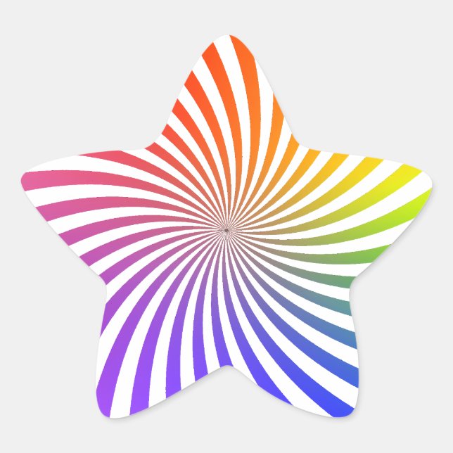 Rainbow Spiral Design: Star Sticker (Front)