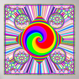 Rainbow Spiral Diamond Poster