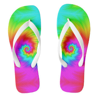 Rainbow Spiral Flip Flops