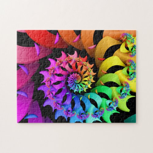 Rainbow Spiral Fractal Art Jigsaw Puzzle