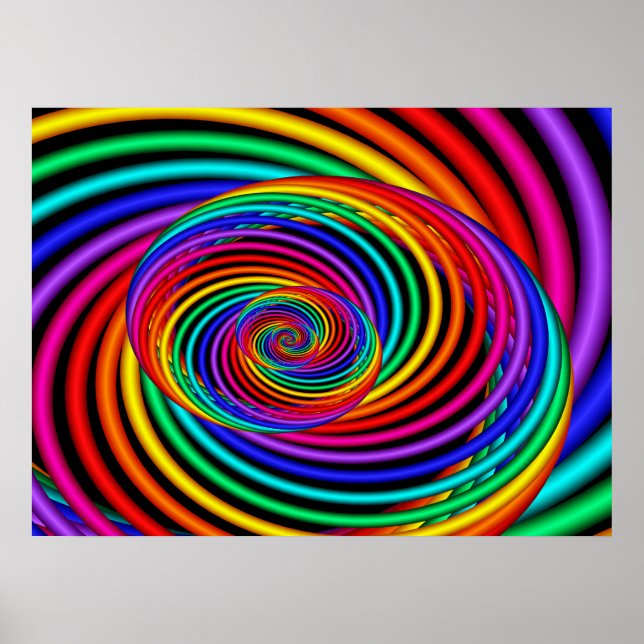 Rainbow Spiral Fractal Poster (Front)