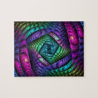 Rainbow Spiral Fractal Texture Jigsaw Puzzle