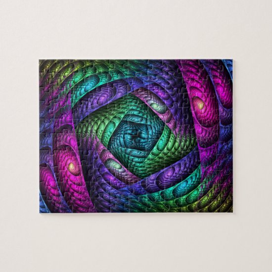 Rainbow Spiral Fractal Texture Jigsaw Puzzle