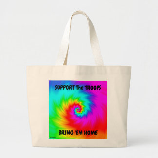 Rainbow Spiral Large Tote Bag