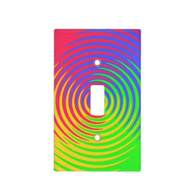 Rainbow Spiral Light Switch Cover (Front)